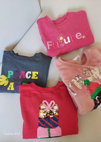 H&M Pembe Baskılı Kız Çocuk Triko Hırka