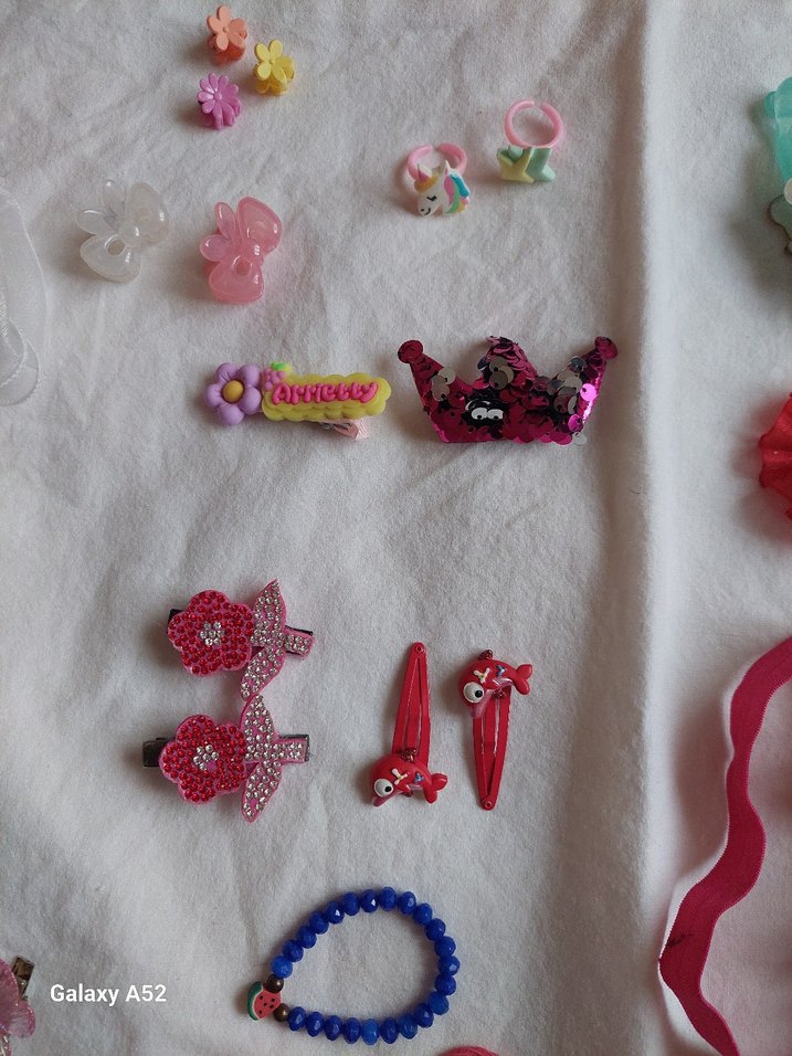 Renkli Desenli Çocuk Saç Tokaları ve Kurdeleler - Görsel 5