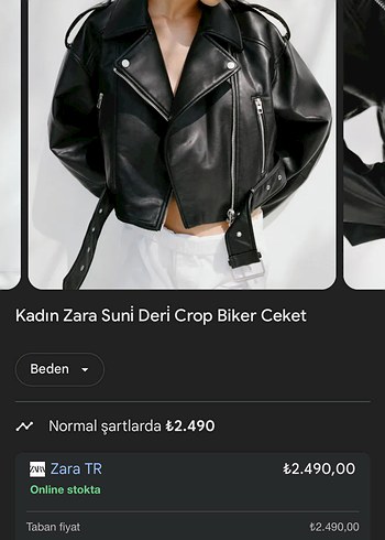 xs Beden Zara Kadın Siyah Deri Ceket
