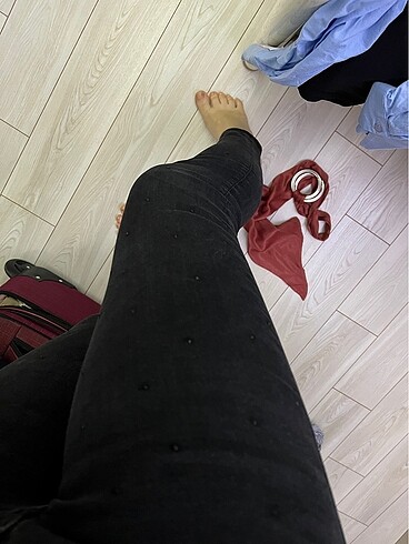 30 Beden Antrasit mavi jeans taşlı