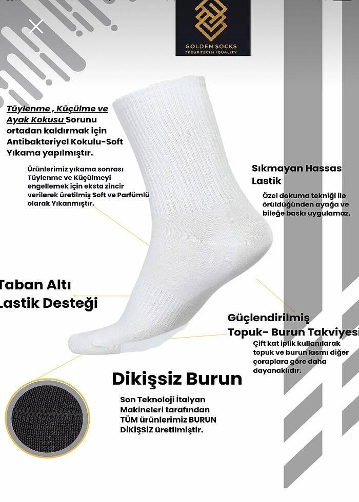 Kutulu Kalpli Kolej Çorabı 6?lı - Görsel 5