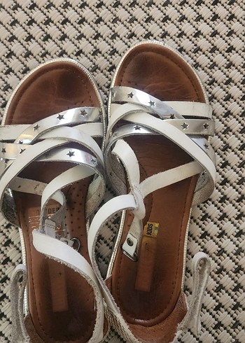 Greyder deri kız çocuk sandalet - Görsel 3