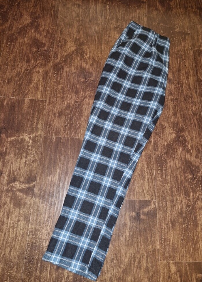 Lacivert Ekoseli Pantolon - Görsel 3