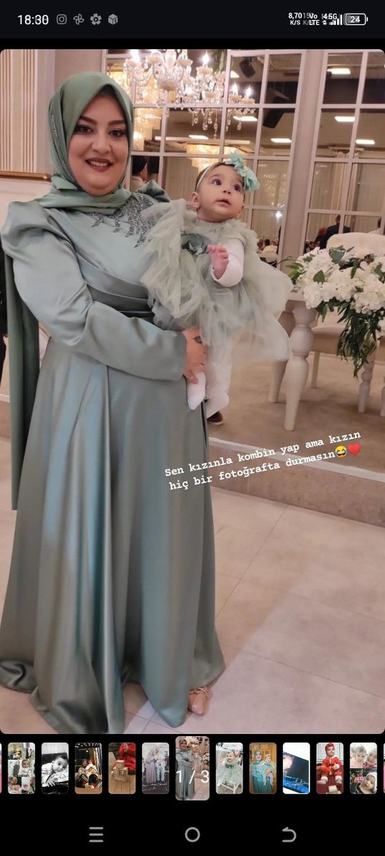 Uzun Abiye Elbise saten - Görsel 3