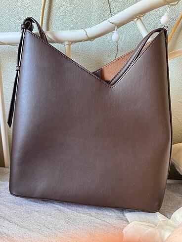 Zara kahverengi tote çanta