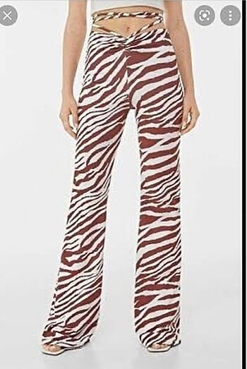 Bershka zebra desenli pantolon