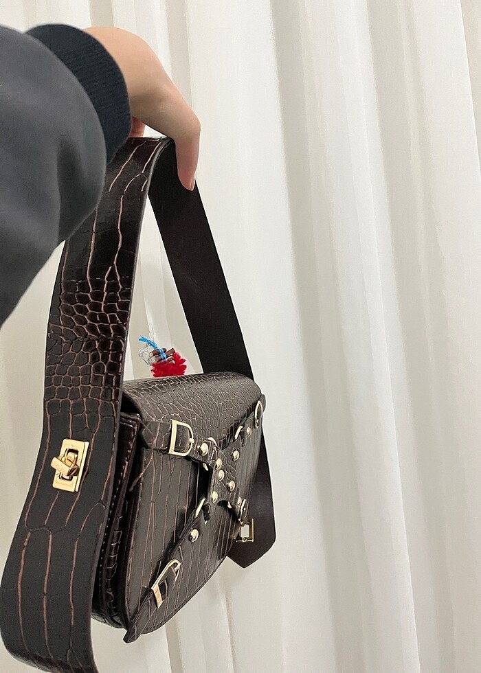 Acı kahve orta boy çanta - Görsel 3