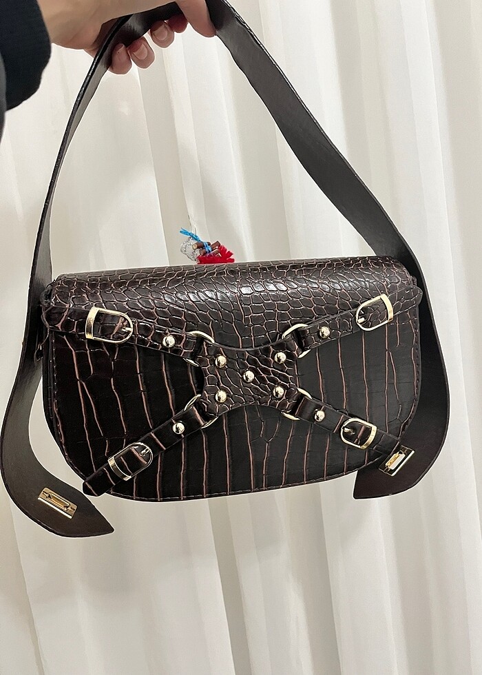 Acı kahve orta boy çanta - Görsel 4