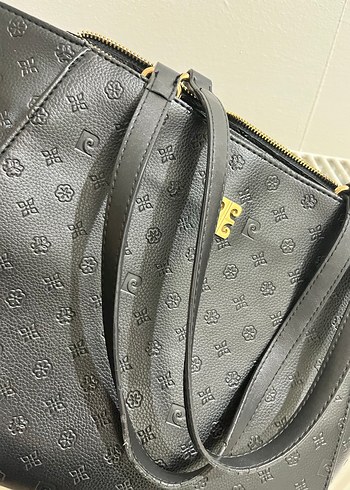 Pierre cardin Siyah Deri Baskılı Fermuarlı Kadın Çanta - Görsel 4