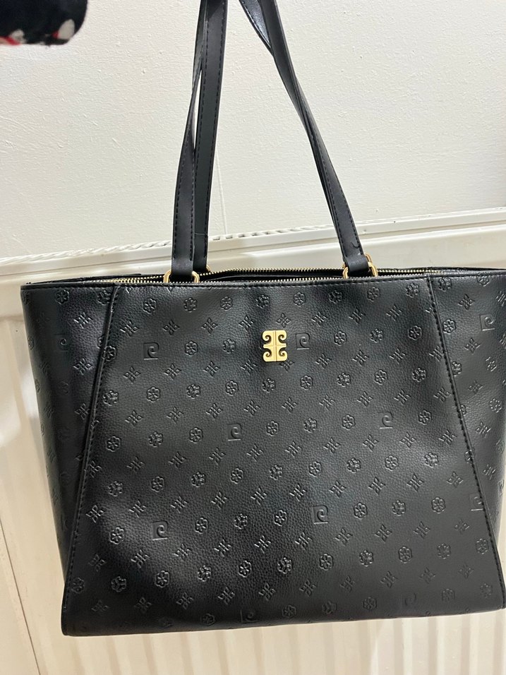 Pierre cardin Siyah Deri Baskılı Fermuarlı Kadın Çanta - Görsel 2