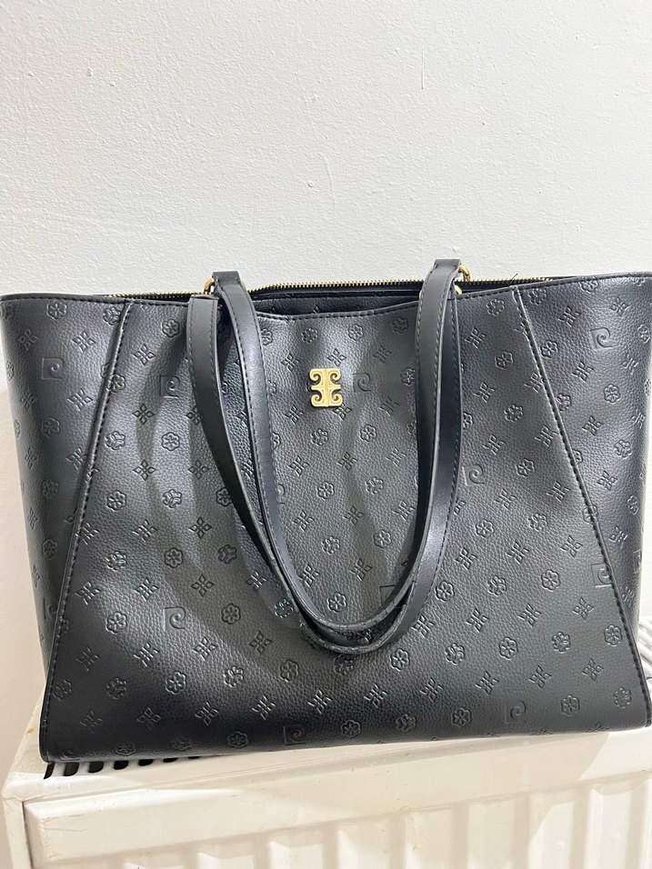 Pierre cardin Siyah Deri Baskılı Fermuarlı Kadın Çanta - Görsel 3