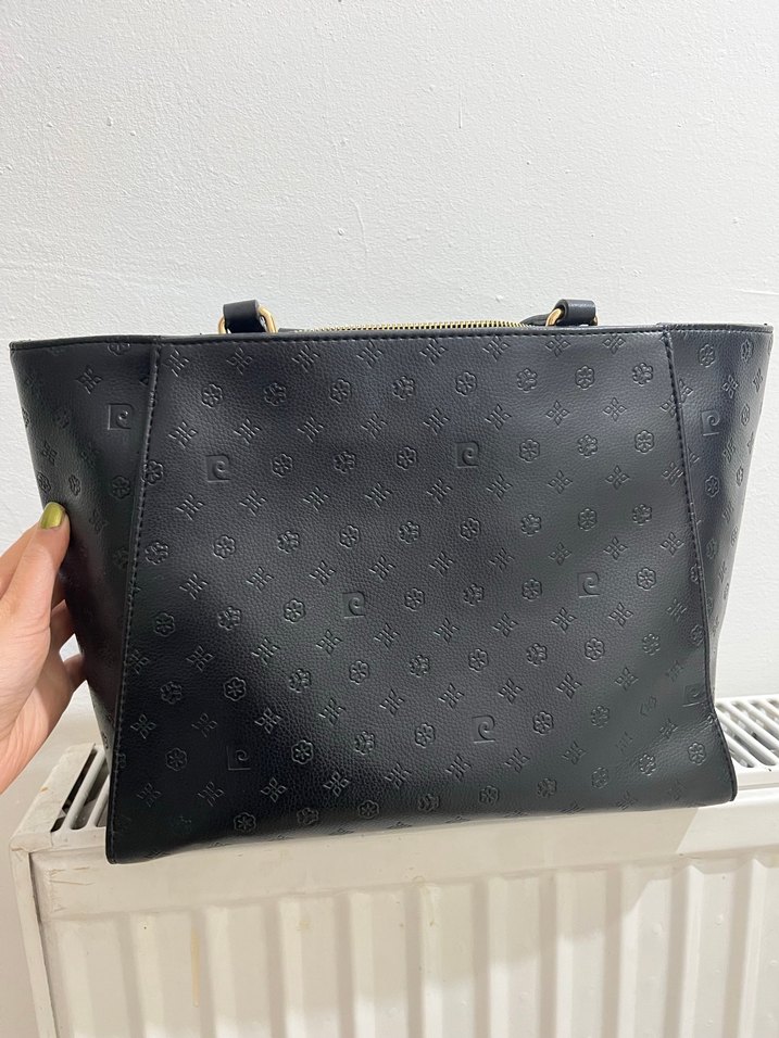 Pierre cardin Siyah Deri Baskılı Fermuarlı Kadın Çanta - Görsel 5