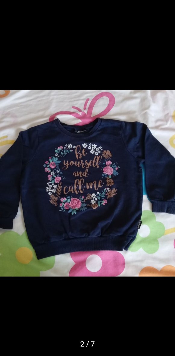 Kız Çocuk Sweatshirt ve Kadife Tayt - Görsel 2