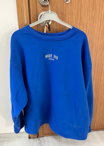 Kadın Mavi Baskılı Oversize Sweatshirt - Görsel 3