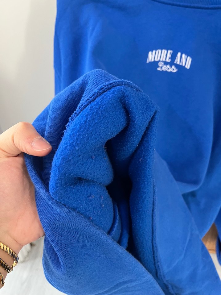 Kadın Mavi Baskılı Oversize Sweatshirt - Görsel 4