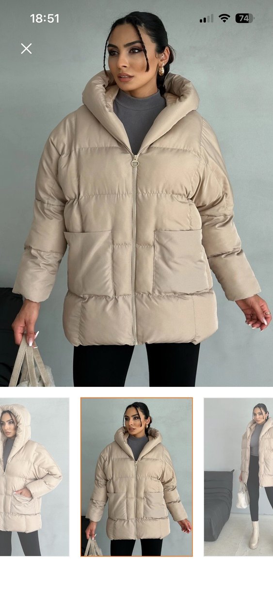 Toz pembe Yüksek Yakalı Kadın Midi Mont - Görsel 2