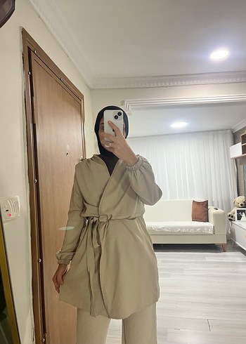 Bej Uzun Kollu Kadın Kimono