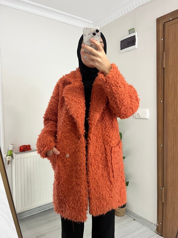 Turuncu Peluş Kaban - Görsel 4