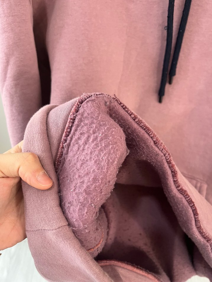 Pembe Kapüşonlu Rahat Kesim Sweatshirt - Görsel 4