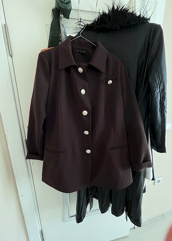 Düğmeli Kahverengi Kadın Blazer Ceket takım