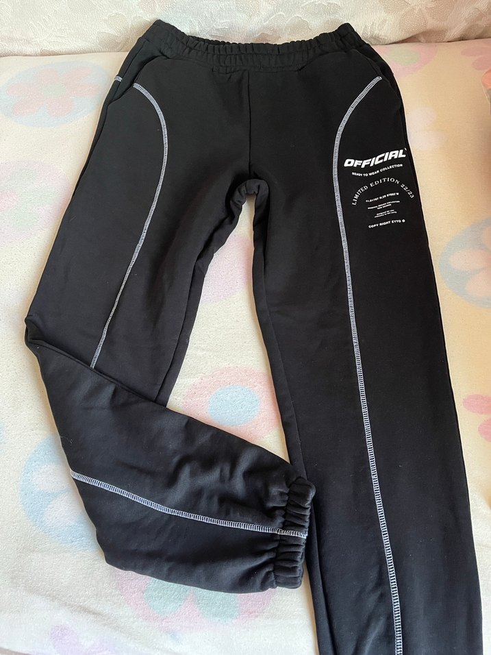 Siyah Baskılı Kadın Eşofman Altı - Görsel 2