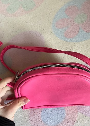 Kadın Pembe Deri Çapraz Askılı Çanta - Görsel 2