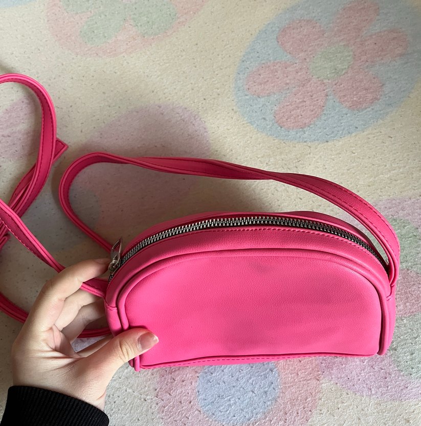 Kadın Pembe Deri Çapraz Askılı Çanta - Görsel 2