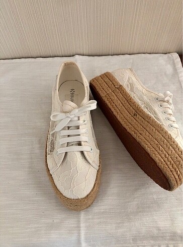 38 Beden Superga dantelli platform sneaker