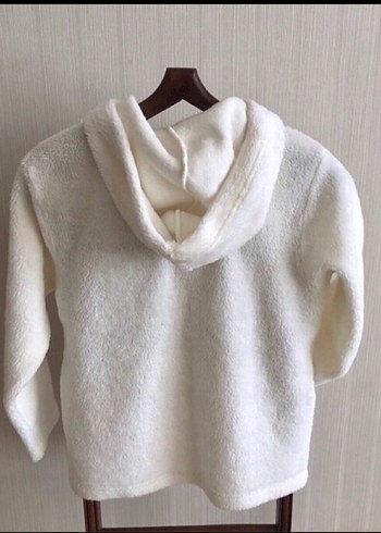 North West Beyaz Kapüşonlu Kadın Peluş sweatshirt - Görsel 3