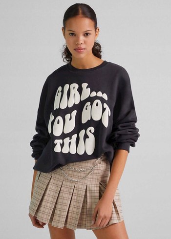 Bershka Siyah Sweatshirt - Görsel 2
