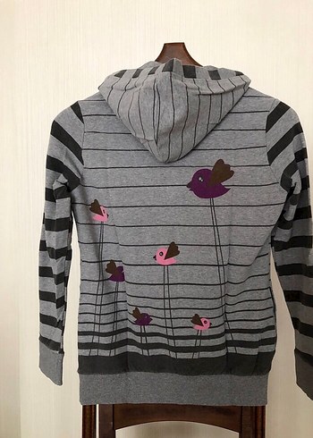 Zara Kapüşonlu Gri Sweatshirt - Görsel 2