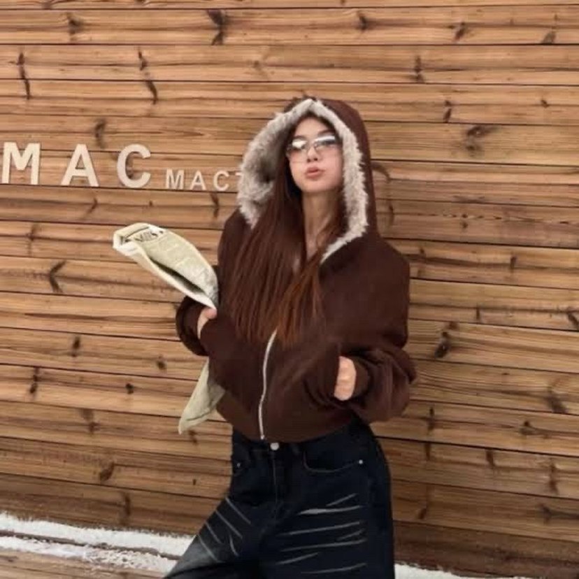 Zara Kahverengi Kapüşonlu Sweatshirt - Görsel 2