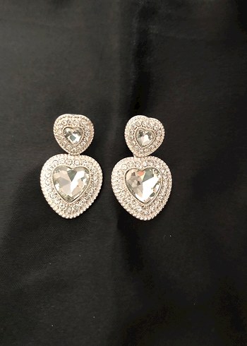 Accessorize Beyaz Mini Kalp Parlak Küpeler
