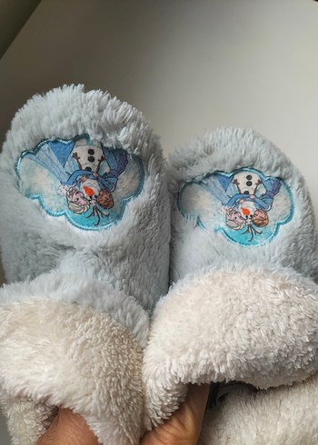 Kız Çocuk Beyaz Nakışlı Sıcak Ev Terliği - Görsel 6