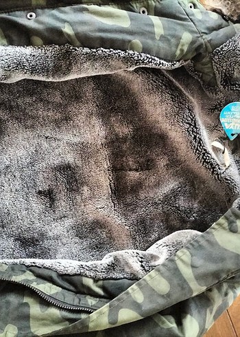 Kamuflaj Desenli Midi Erkek Çocuk Mont Kapüşonlu - Görsel 3