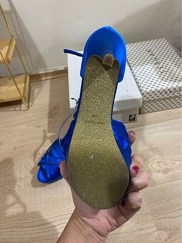 38 Beden Nine West Mavi Topuklu Ayakkabı