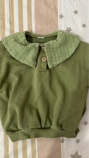 LC Waikiki Haki yeşil kız bebek sweatshirt