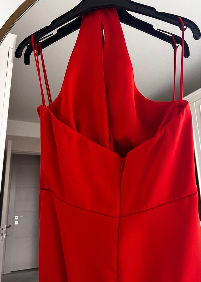 Özgür Masur tasarım Saten Elbise - Görsel 3