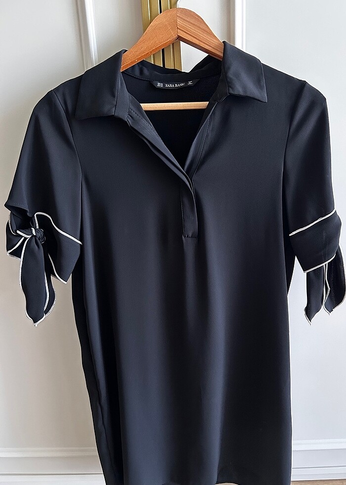 İnce kumaş fiyonk detaylı elbise - Görsel 4