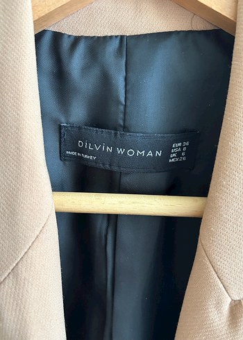 Bej Kadın Düğmeli Ofis Blazeri - Görsel 2