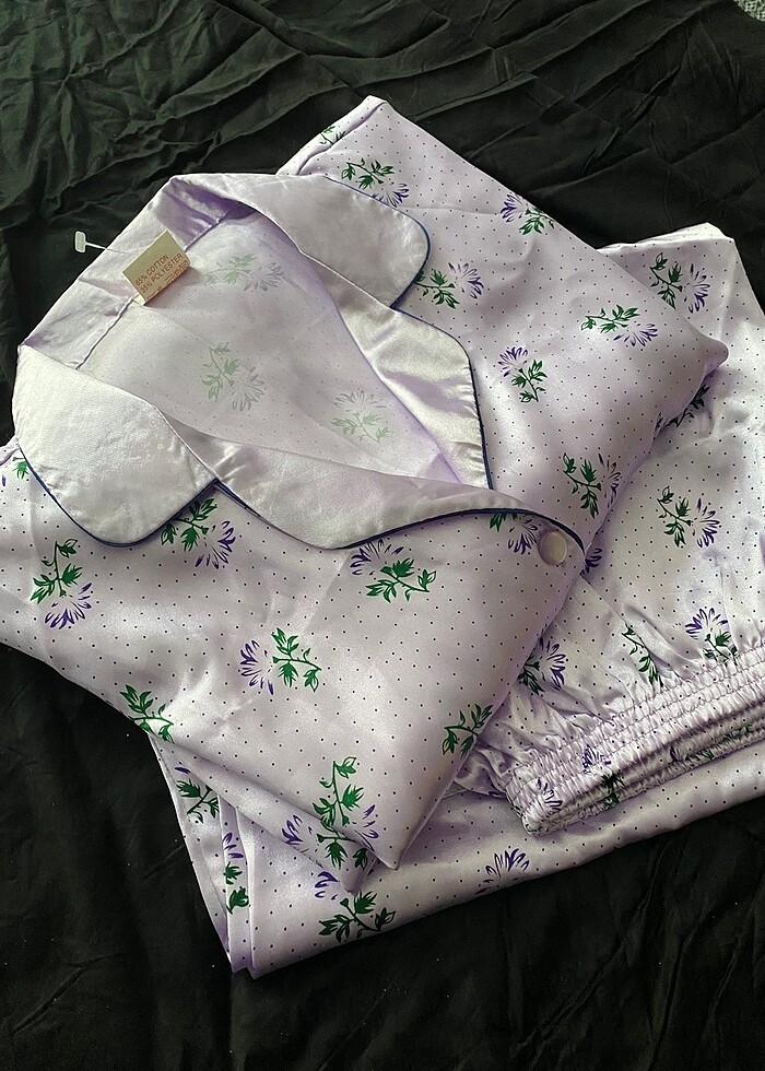 Saten Alt üst Pijama (Kadın) XXL/52-54 - Görsel 2