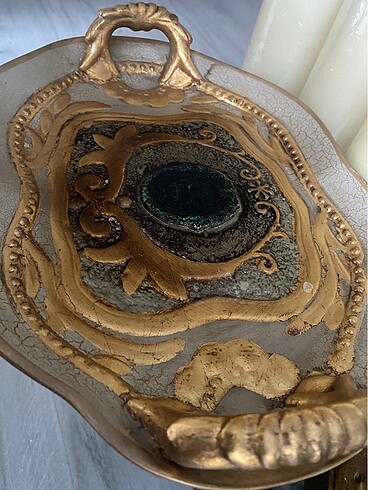 İtalyan El Yapımı Gül Ağacından Tepsi Antika - Görsel 2