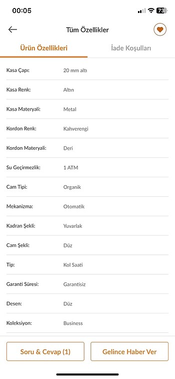 Carden 1980s Leather Gold Kol Saati Yeni - Görsel 4