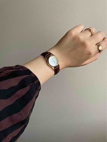 Carden 1980s Leather Gold Kol Saati Yeni - Görsel 2