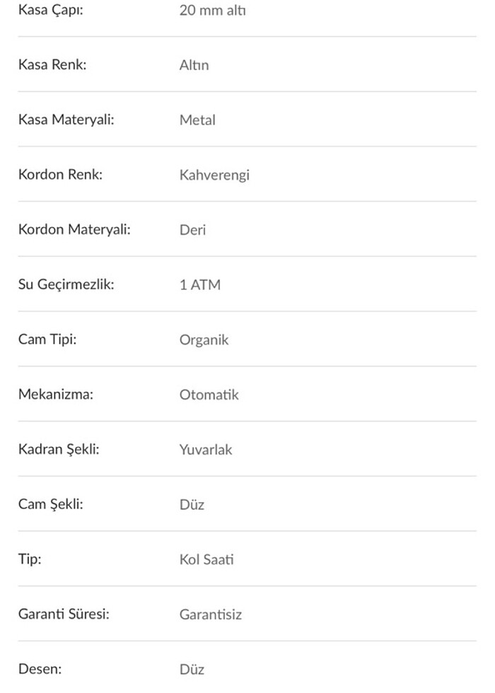 Carden 1980s Leather Gold Kol Saati Yeni - Görsel 4