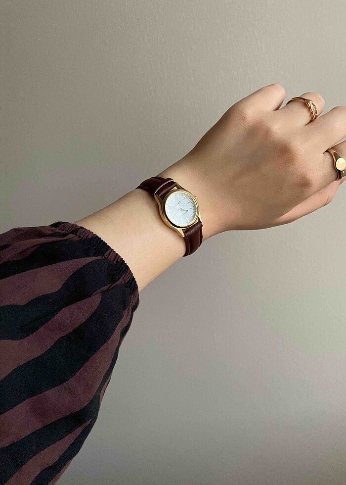 Carden 1980s Leather Gold Kol Saati Yeni - Görsel 2