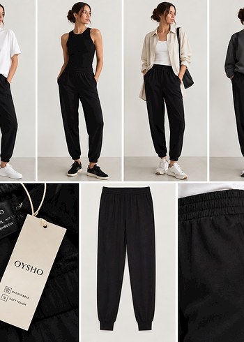 Oysho Soft Touch Modal Jogger Pantolon Xxl Siyah Sifir Etiketli