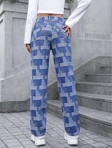 Sheinside yüksek bel düz paça pantolon