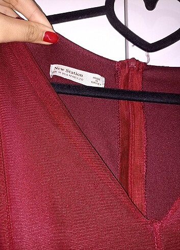 28 Beden bordo Renk Kınalık elbise 