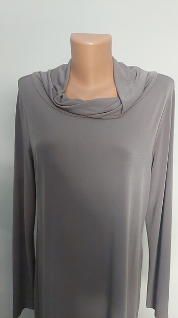 Krep licrali elbise degaje yaka M beden - Görsel 2